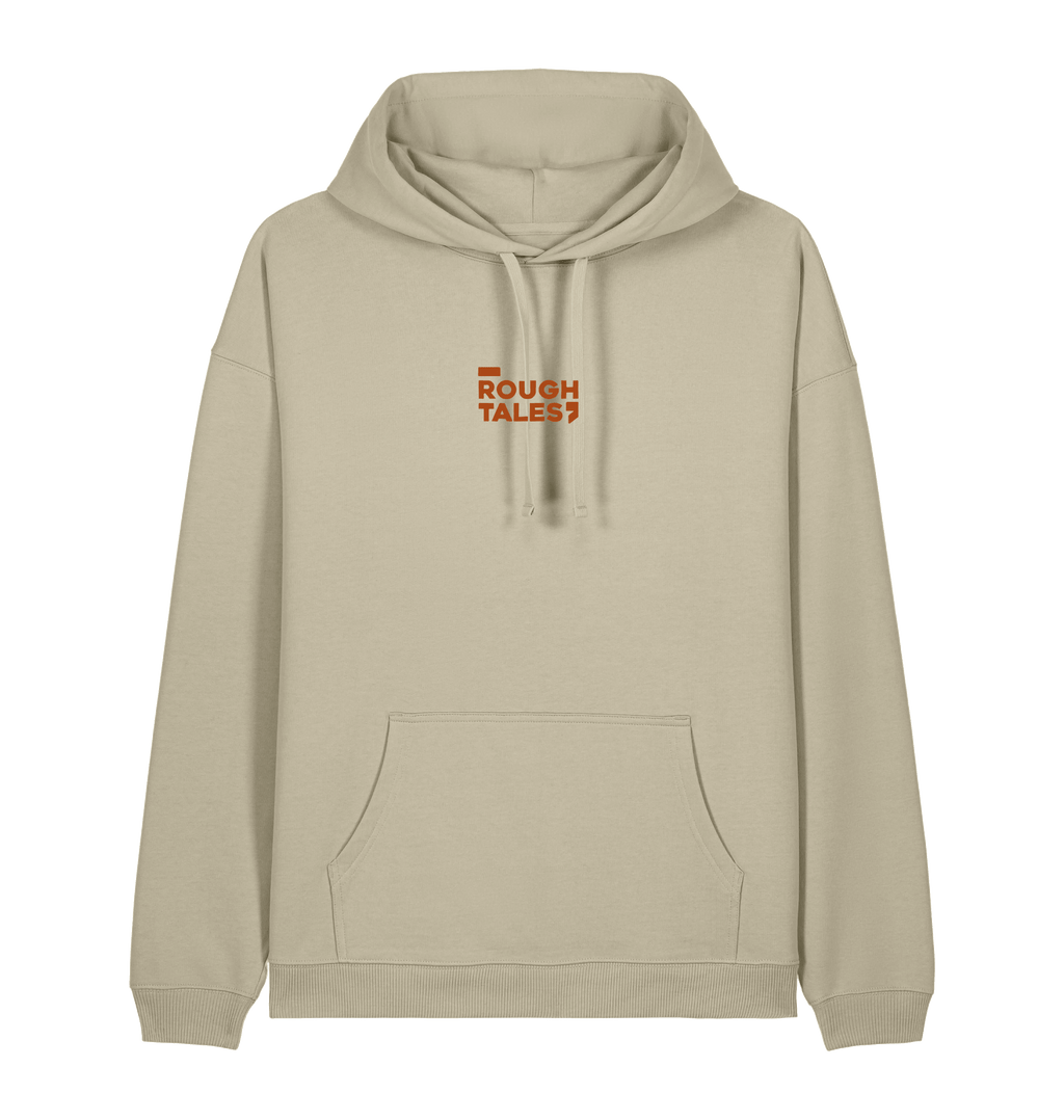 RT Flower Hoodie oranje logo in Stone, voorkant