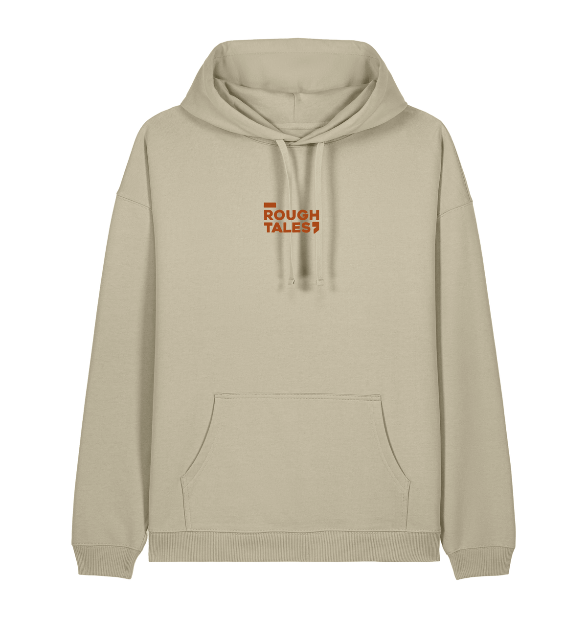 RT Flower Hoodie oranje logo in Stone, voorkant
