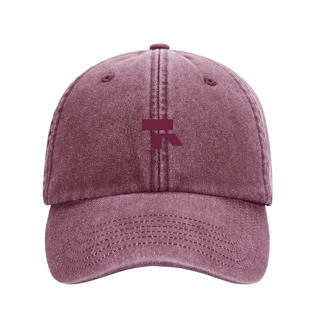 RT cap bordeaux logo in Vintage Red, voorkant
