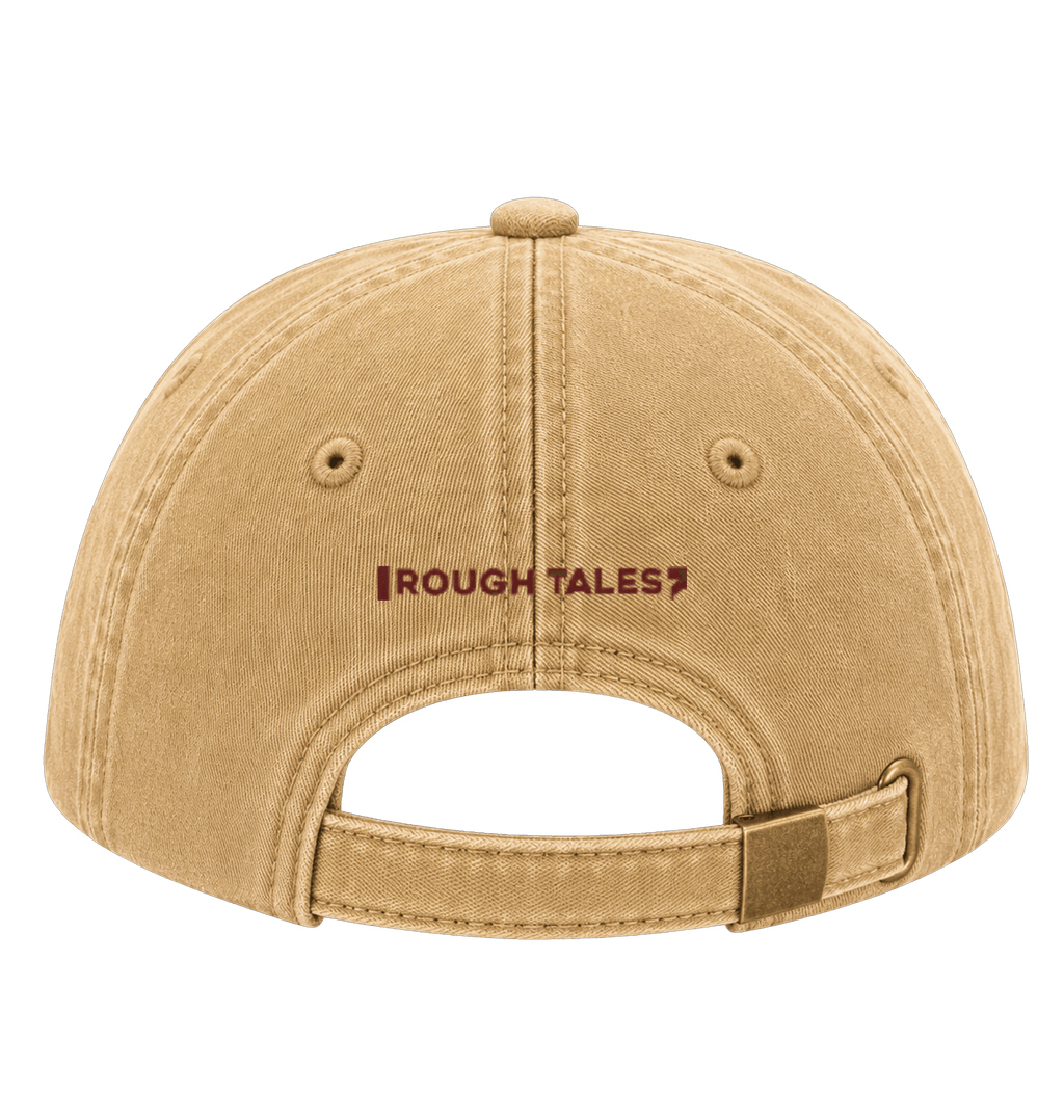 RT cap bordeaux logo in Vintage Mustard, achterkant