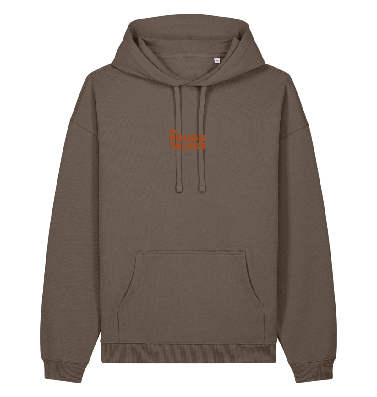 RT Flower Hoodie oranje logo in Mocha, voorkant