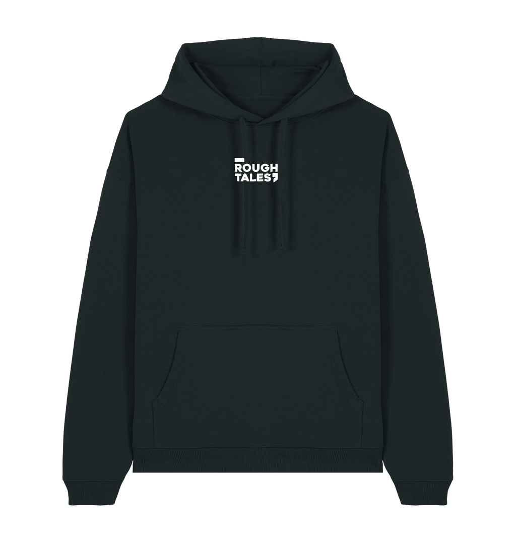 RT Flower Hoodie wit logo in Black, voorkant