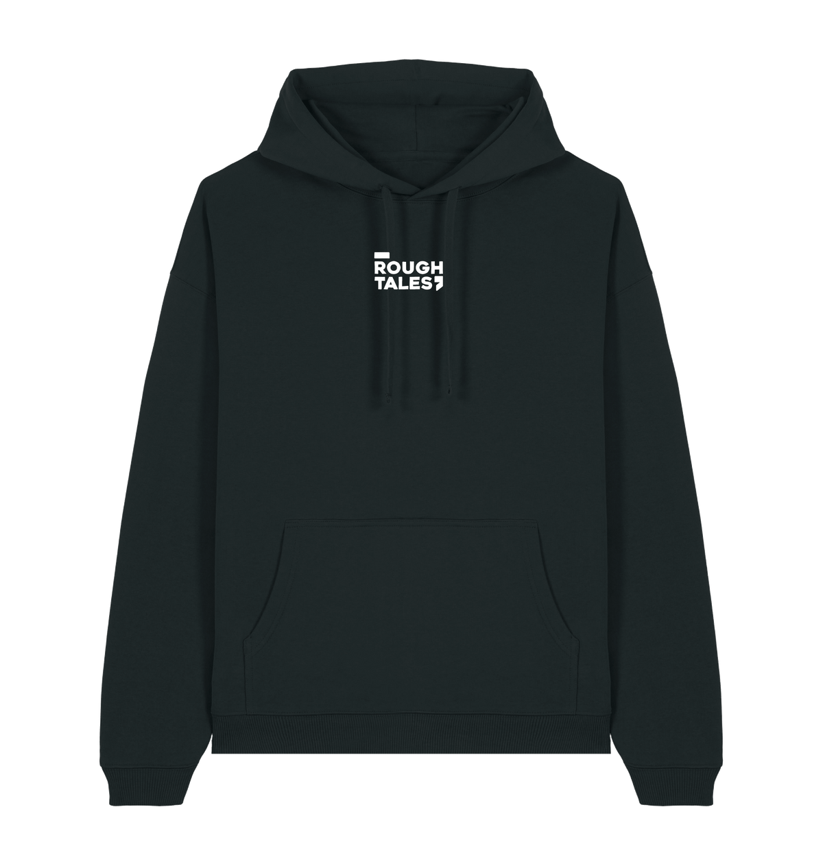 RT Flower Hoodie wit logo in Black, voorkant