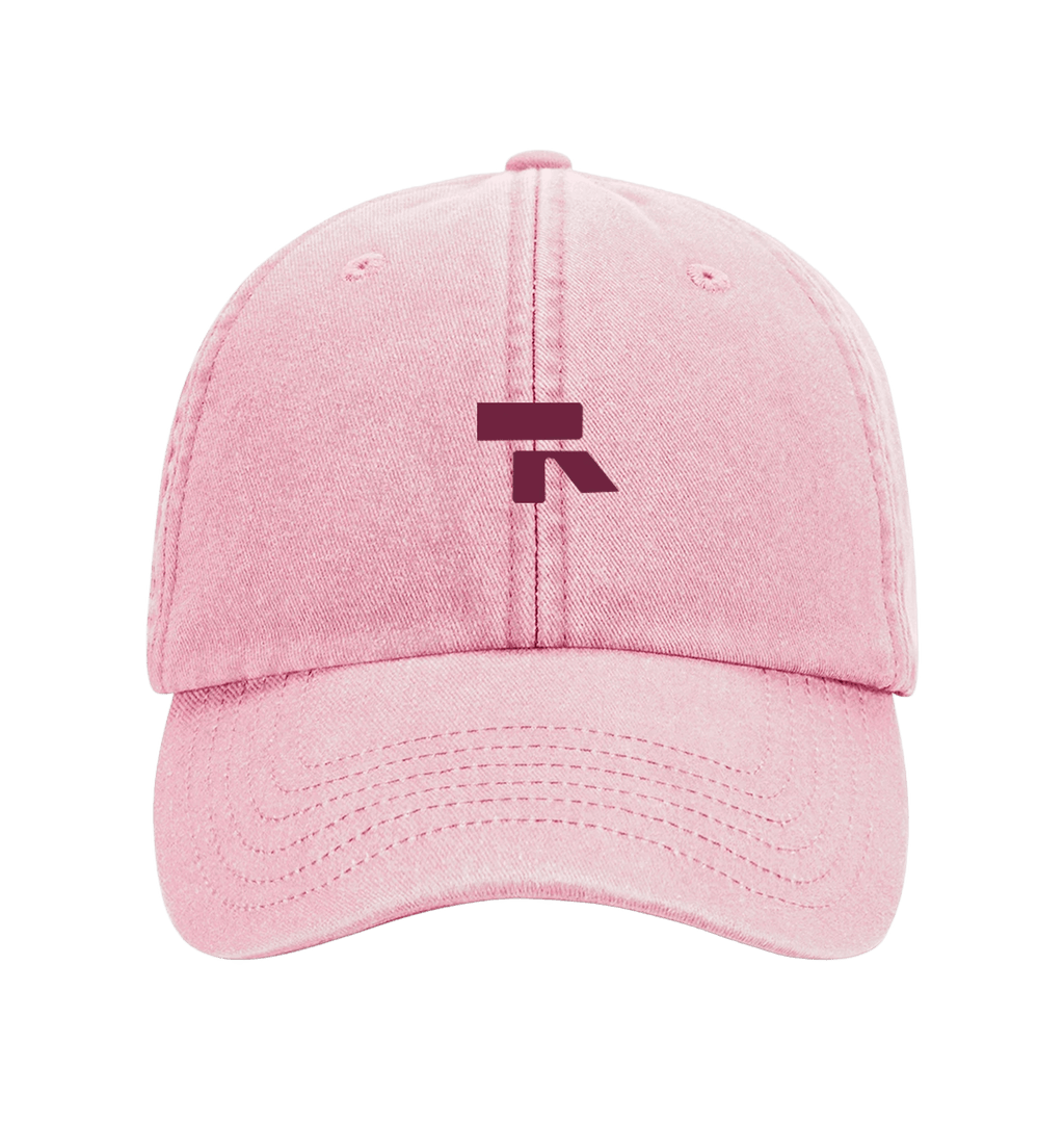 RT cap bordeaux logo in Vintage Dusky Pink, voorkant