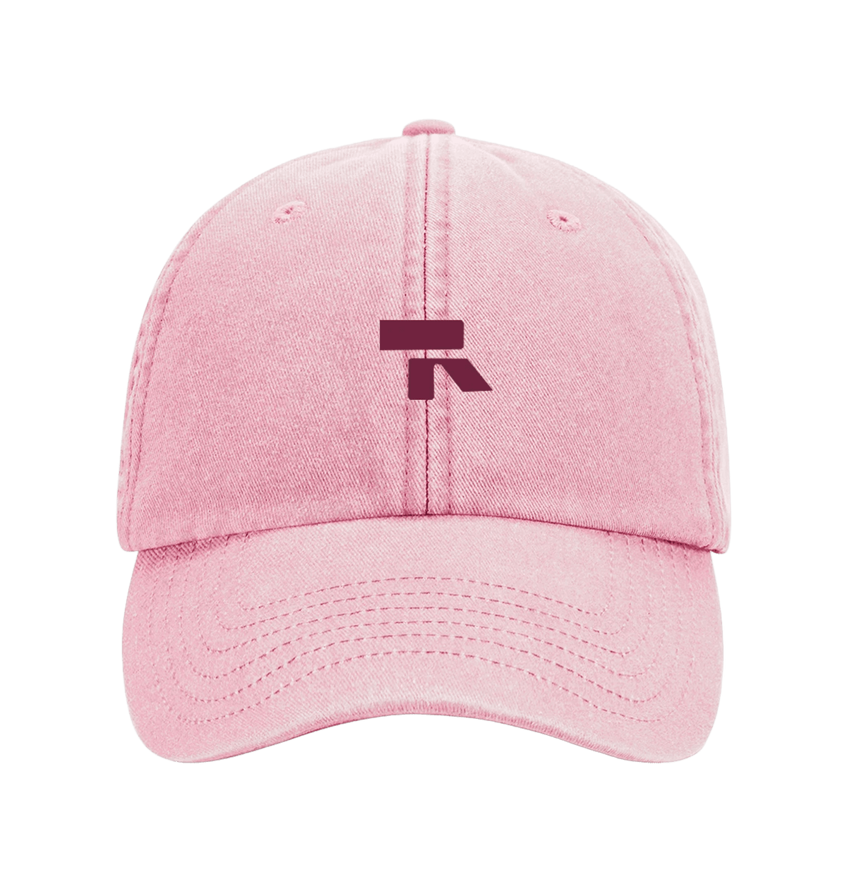 RT cap bordeaux logo in Vintage Dusky Pink, voorkant