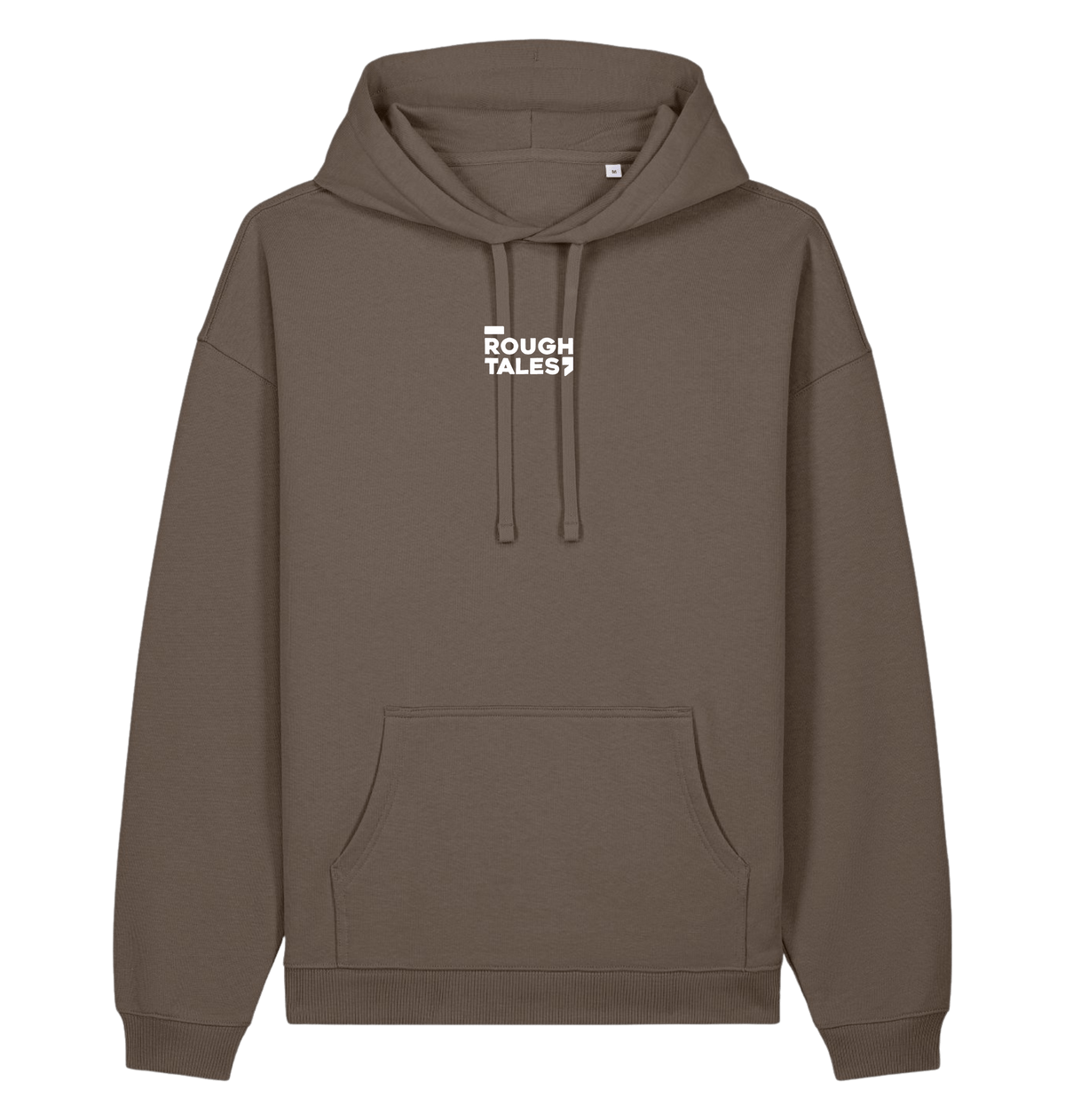 RT Flower Hoodie wit logo in Mocha, voorkant