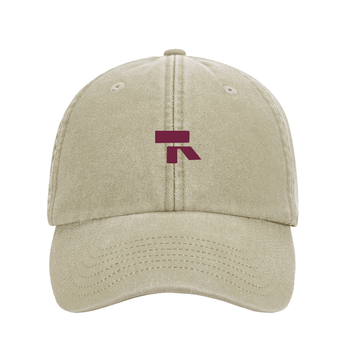 RT cap bordeaux logo in Vintage Stone, voorkant