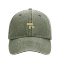 RT cap mosterdkleurig logo in Vintage Olive, voorkant