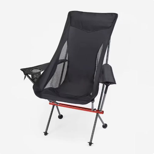 Compacte kampeerstoel 7075 aluminium, zwart