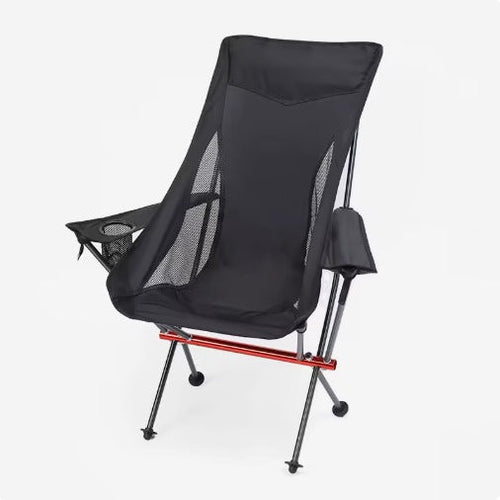 Compacte kampeerstoel 7075 aluminium, zwart